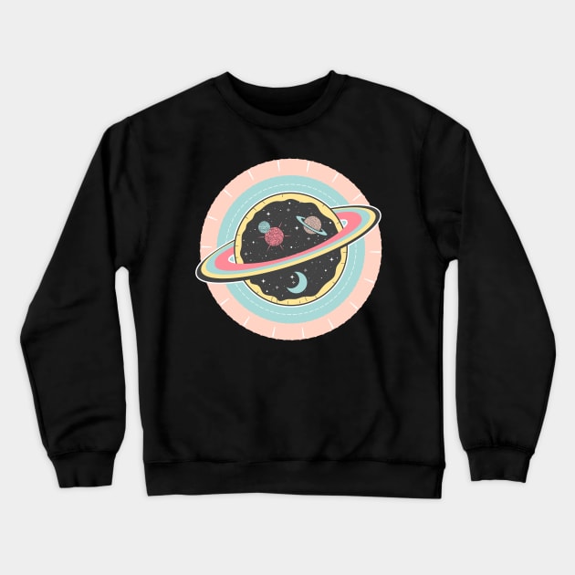 Galaxy Pizza Crewneck Sweatshirt by emanuelacarratoni